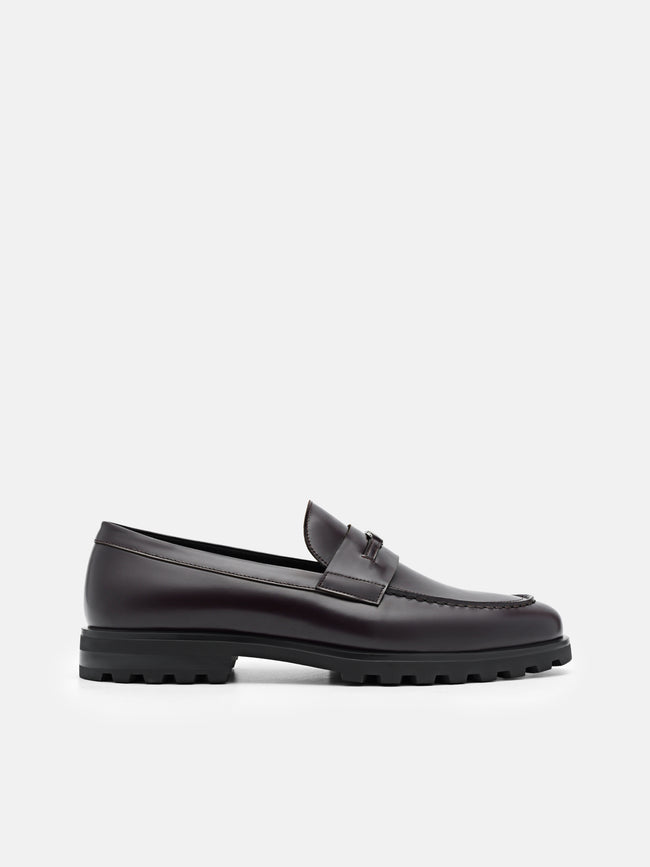 PEDRO Leather Loafers - Mahogany