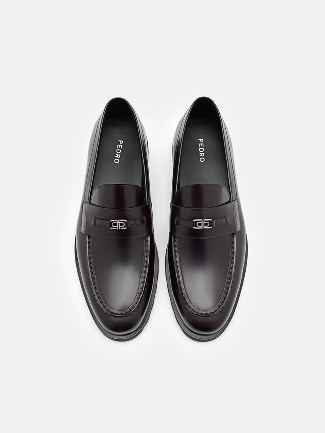 PEDRO Leather Loafers - Mahogany