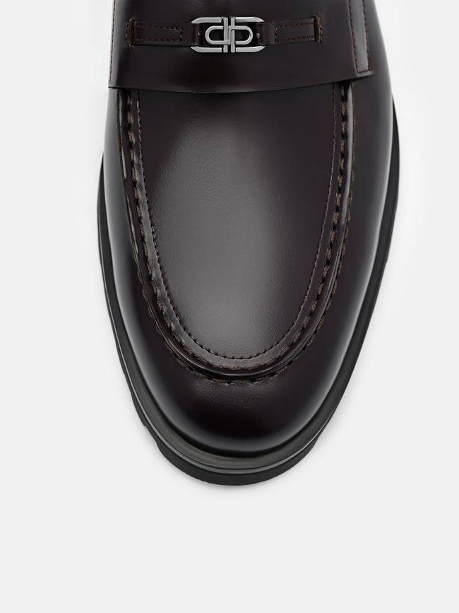PEDRO Leather Loafers - Mahogany