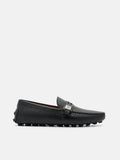 PEDRO Embossed Leather Driving Shoes - Black