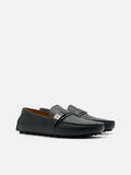 PEDRO Embossed Leather Driving Shoes - Black