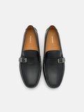 PEDRO Embossed Leather Driving Shoes - Black