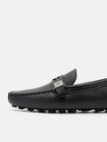 PEDRO Embossed Leather Driving Shoes - Black