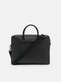 PEDRO Saffiano Leather Briefcase- Black