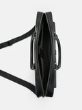 PEDRO Saffiano Leather Briefcase- Black