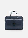 PEDRO Saffiano Leather Briefcase- Navy