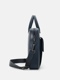 PEDRO Saffiano Leather Briefcase- Navy