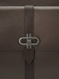 PEDRO Saffiano Leather Briefcase- Dark Brown
