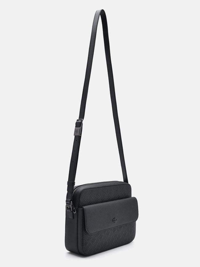 PEDRO Leather Crossbody Bag- Black