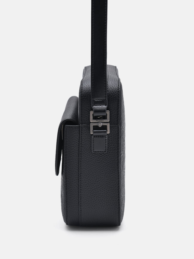 PEDRO Leather Crossbody Bag- Black