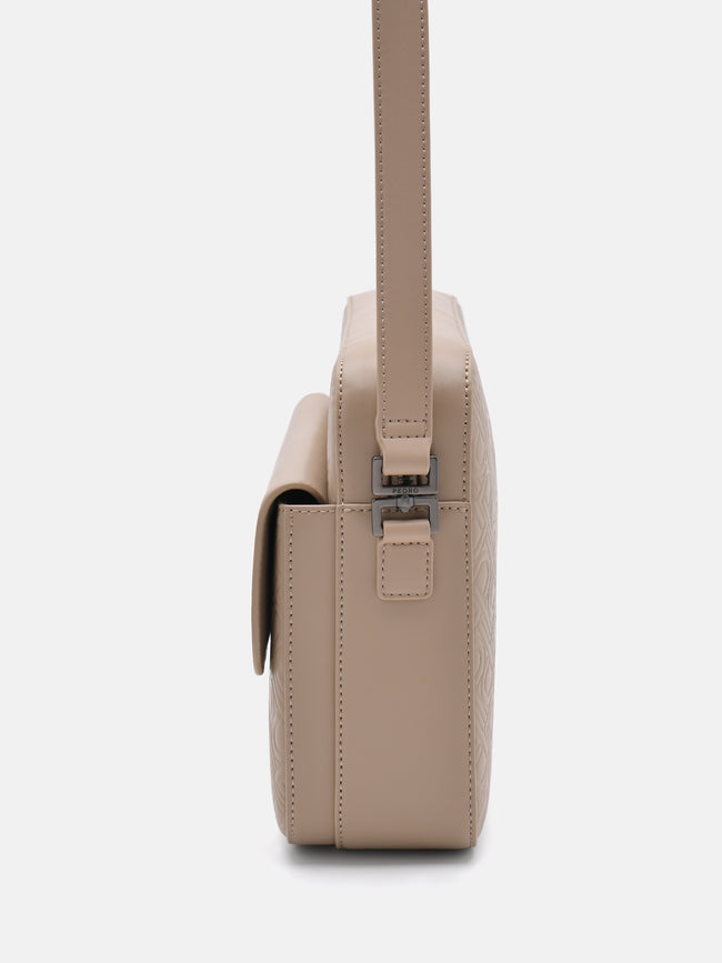 PEDRO Leather Crossbody Bag- Sand