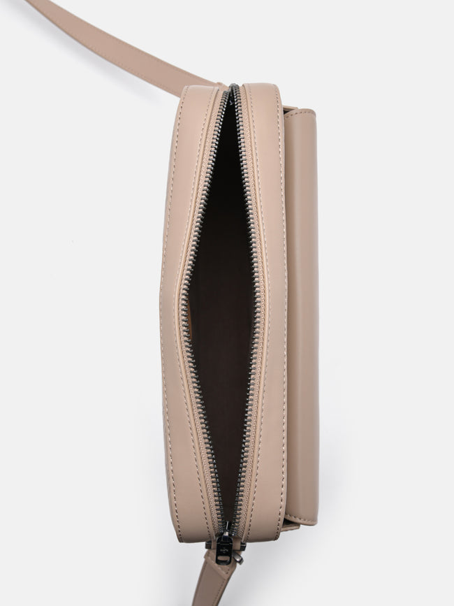 PEDRO Leather Crossbody Bag- Sand