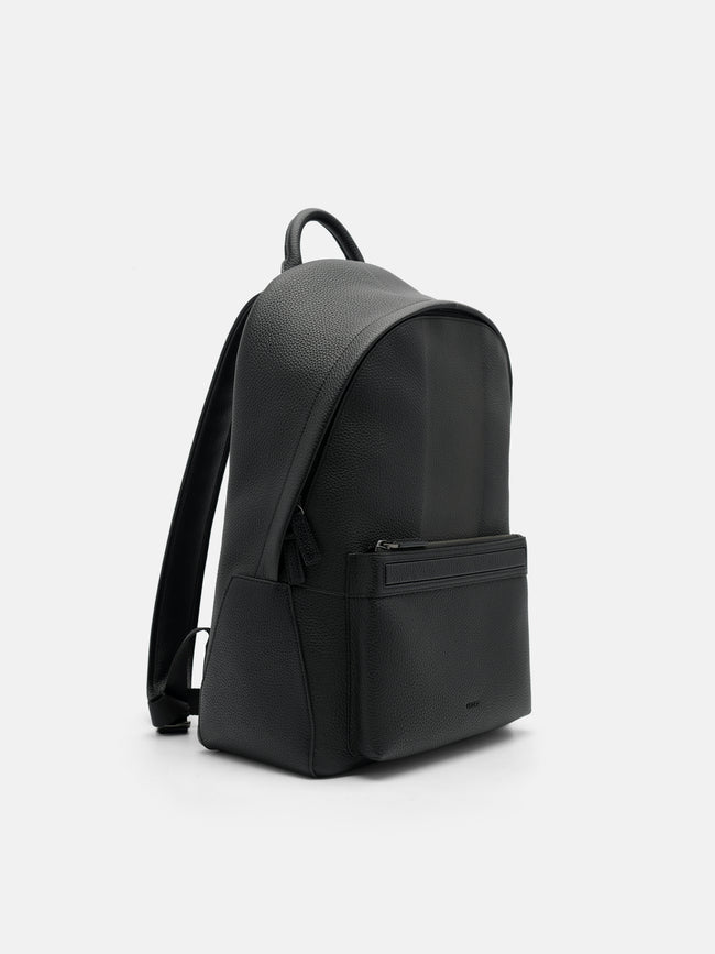 PEDRO James Leather Backpack- Black