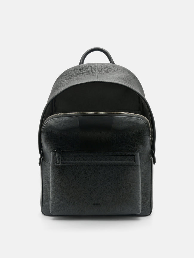 PEDRO James Leather Backpack- Black
