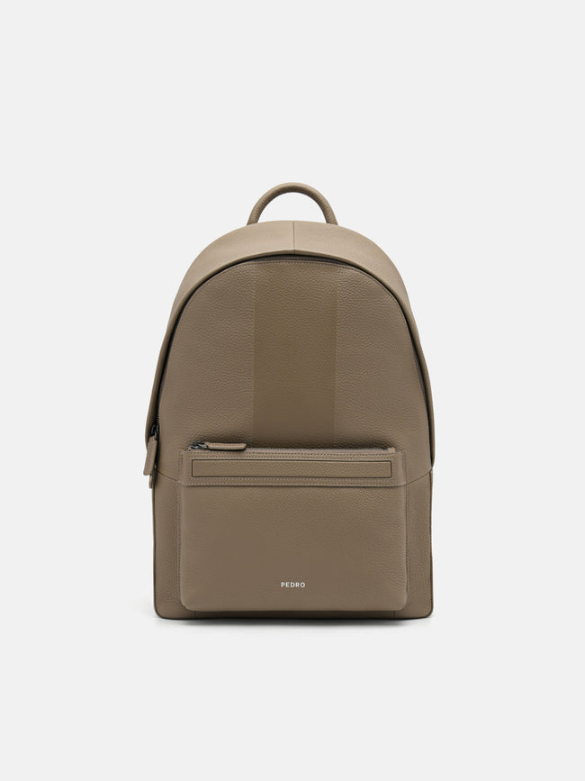 PEDRO James Leather Backpack- Dark Taupe