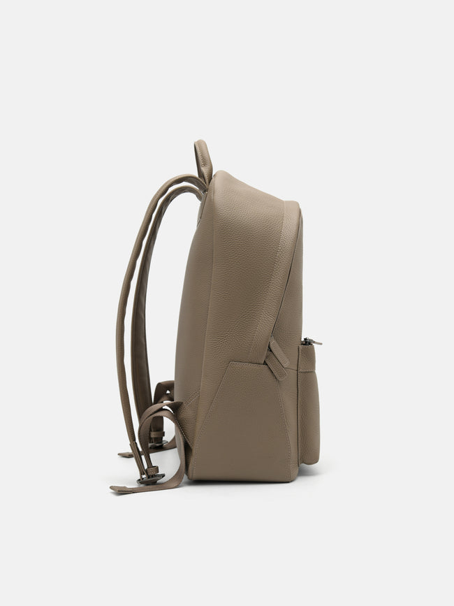 PEDRO James Leather Backpack- Dark Taupe