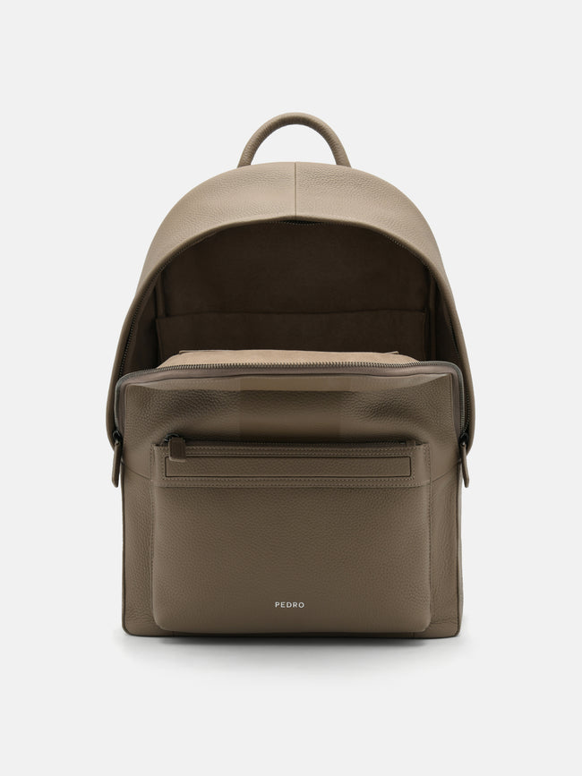 PEDRO James Leather Backpack- Dark Taupe