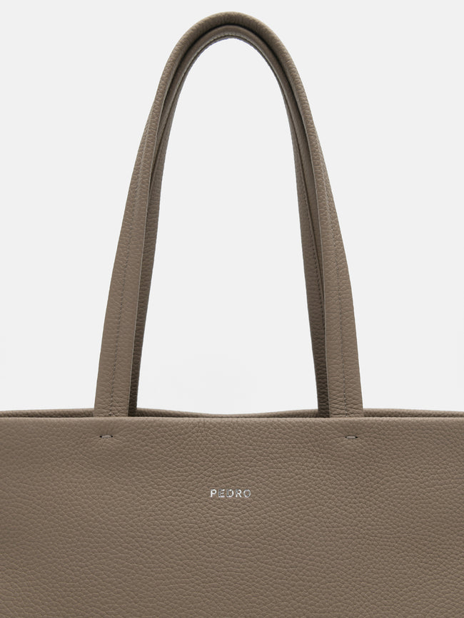 PEDRO Asher Leather Tote Bag- Dark Taupe