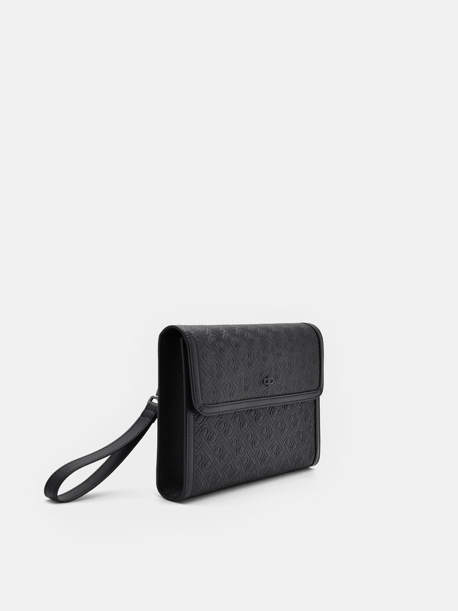 Pedro Leather Clutch Bag- Black