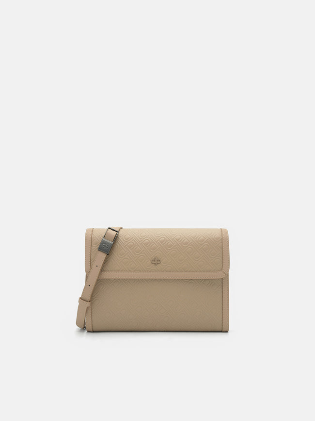 Pedro Leather Clutch Bag- Sand