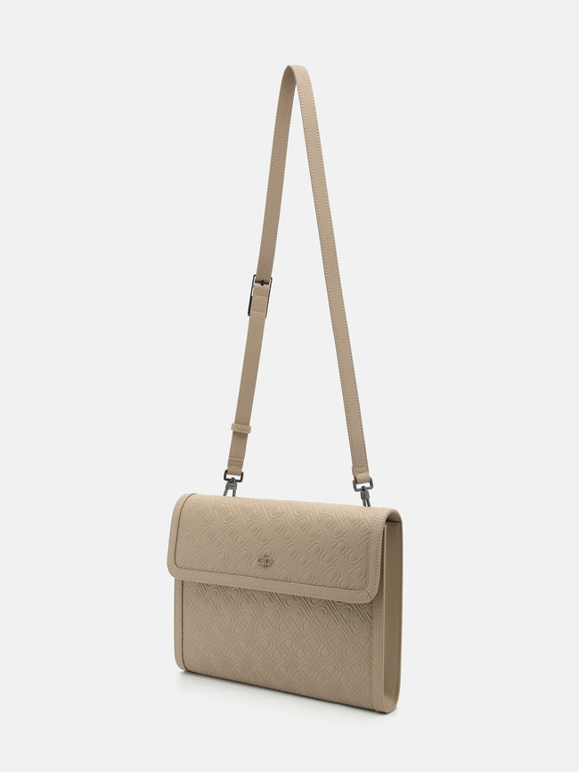 Pedro Leather Clutch Bag- Sand