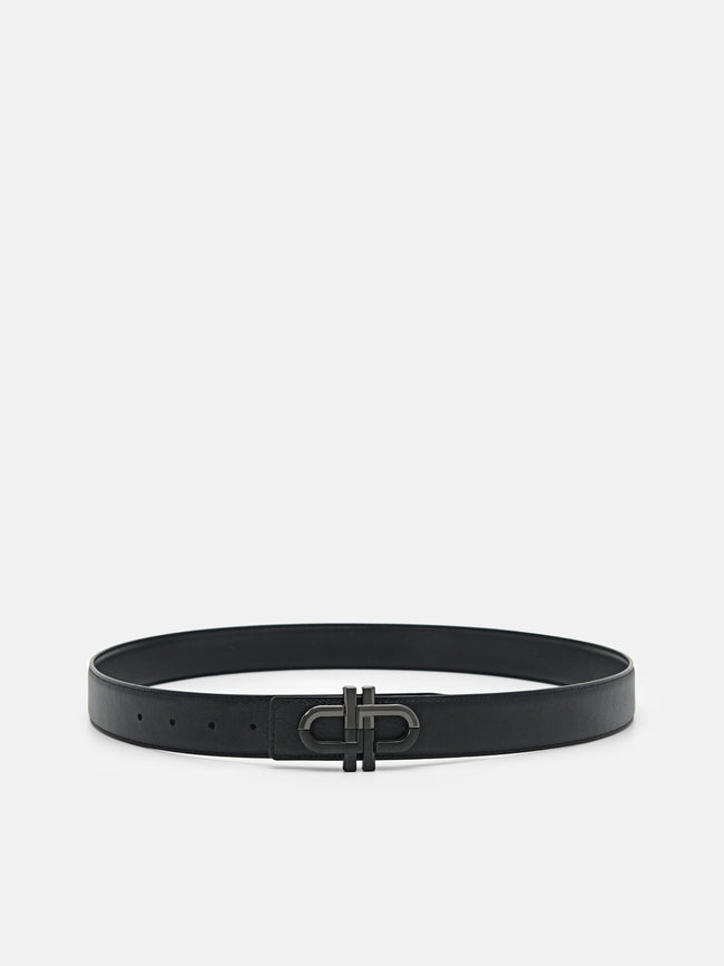 PEDRO Saffiano Leather Reversible Tang Belt- Black