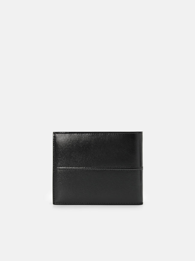 PEDRO Leather Bi-Fold Flip Wallet- Black