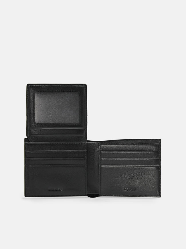 PEDRO Leather Bi-Fold Flip Wallet- Black