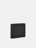PEDRO Embossed Leather Bi-Fold Flip Wallet- Black