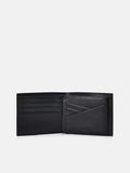 PEDRO Embossed Leather Bi-Fold Flip Wallet- Black