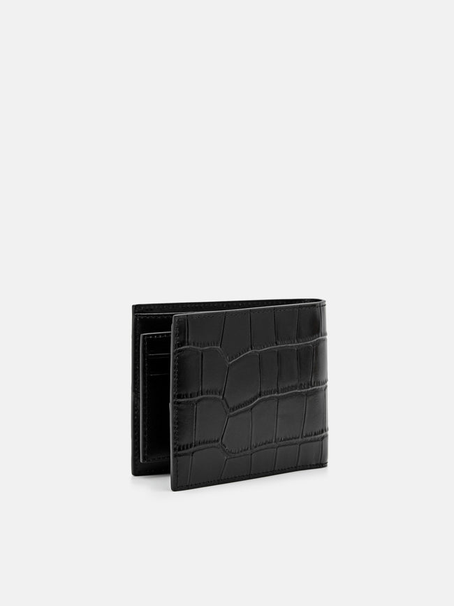 PEDRO Leather Bi-Fold Wallet with Insert- Black