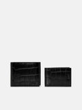 PEDRO Leather Bi-Fold Wallet with Insert- Black