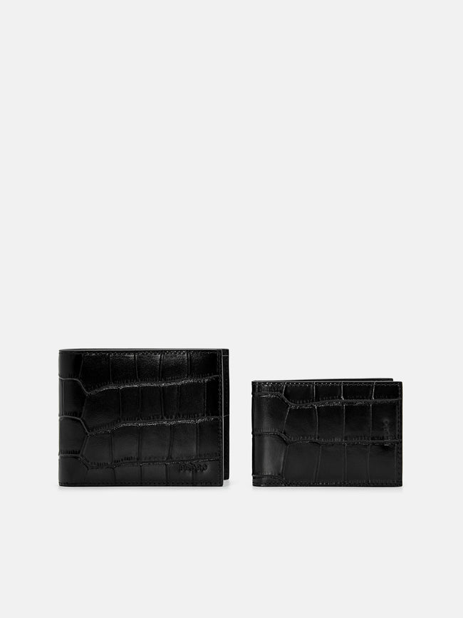 PEDRO Leather Bi-Fold Wallet with Insert- Black