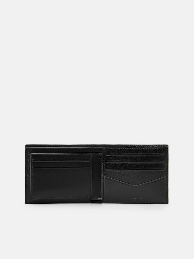 PEDRO Leather Bi-Fold Wallet with Insert- Black