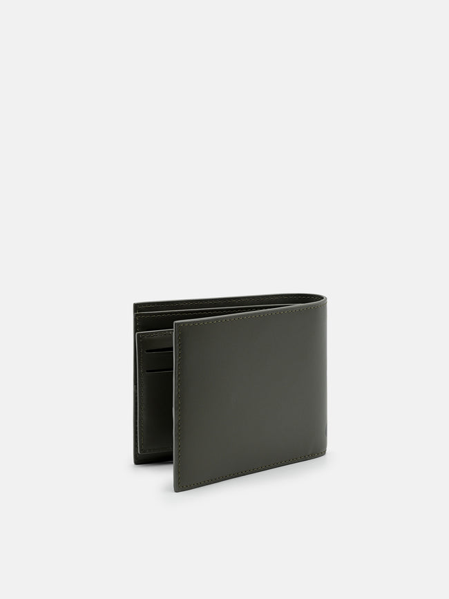 PEDRO Leather Bi-Fold Wallet with Insert- Military Green
