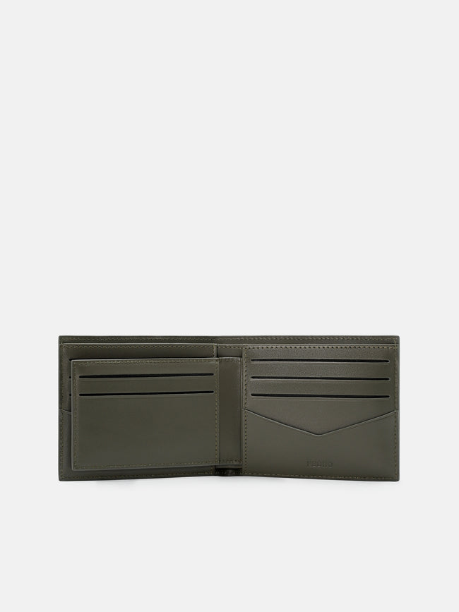 PEDRO Leather Bi-Fold Wallet with Insert- Military Green