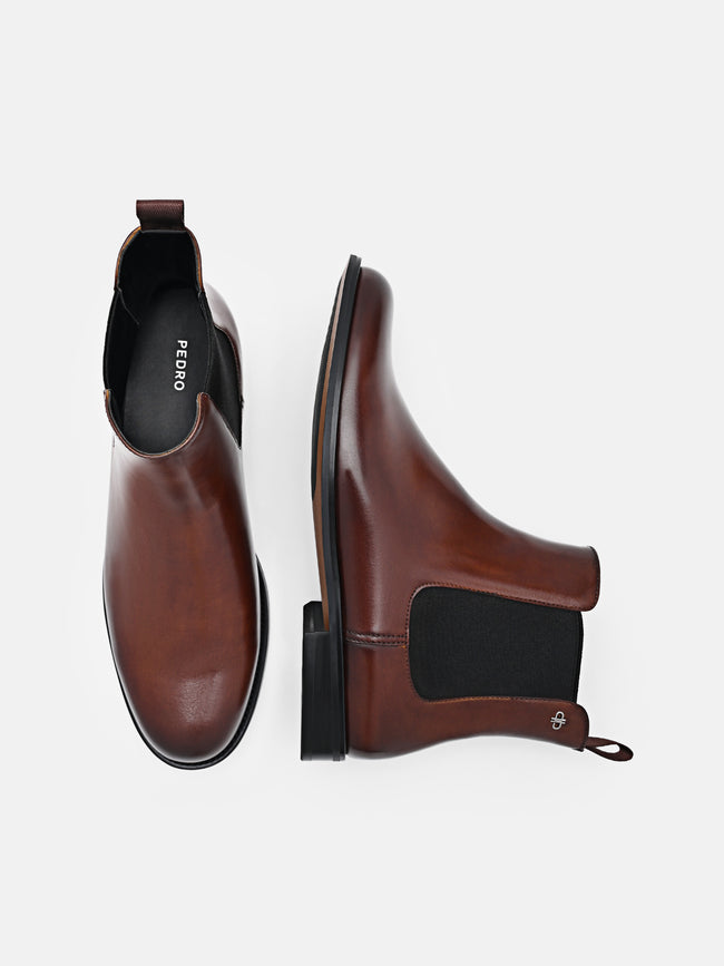 PEDRO Meg Leather Chelsea Boots- Dark Brown