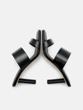 PEDRO  Leather Heel Sandals- Black
