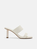PEDRO  Leather Heel Sandals- Chalk