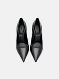 PEDRO  Leather Heel Pumps- Black