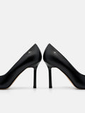 PEDRO  Leather Heel Pumps- Black
