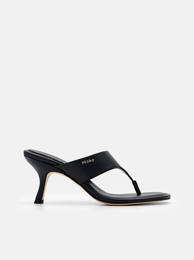 PEDRO Thong Heel Sandals - Black