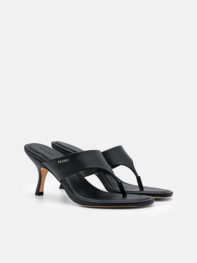 PEDRO Thong Heel Sandals - Black