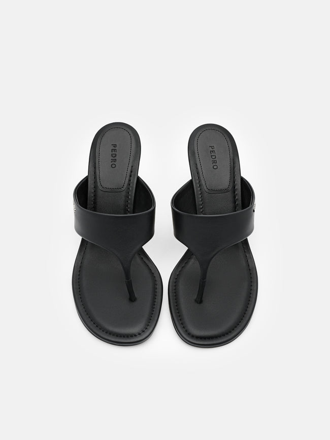 PEDRO Thong Heel Sandals - Black
