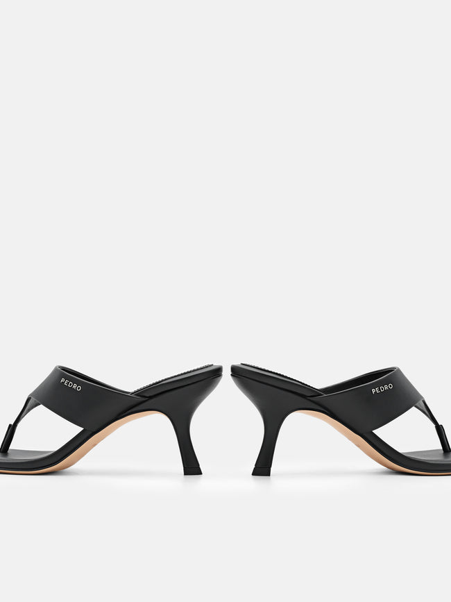 PEDRO Thong Heel Sandals - Black