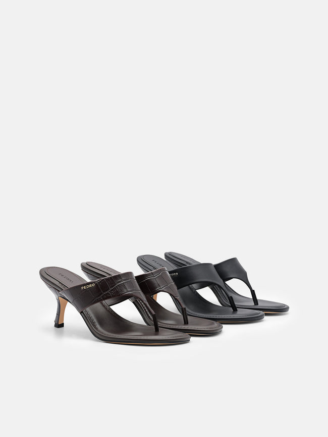 PEDRO Thong Heel Sandals - Black