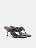 PEDRO Thong Heel Sandals - Dark Brown