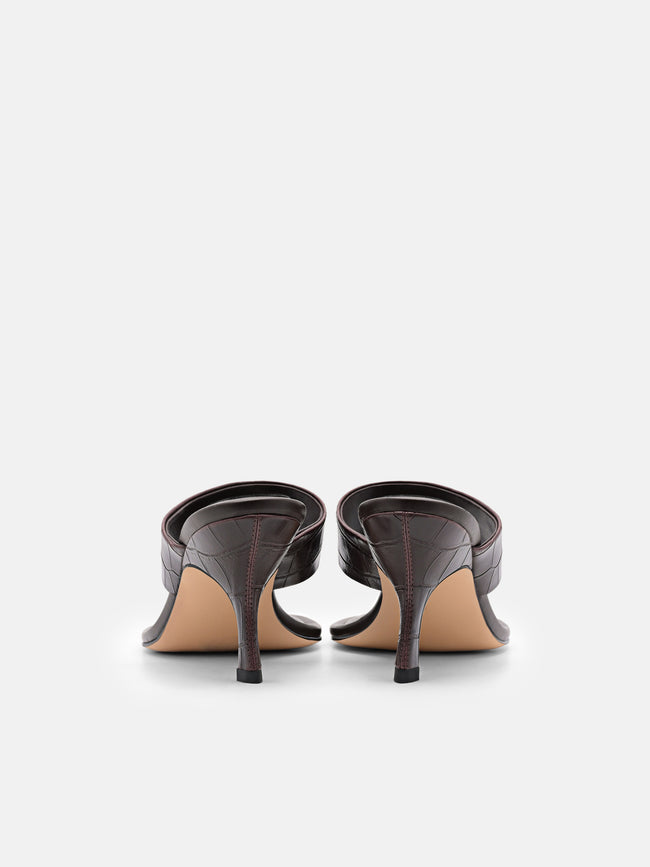 PEDRO Thong Heel Sandals - Dark Brown