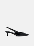 PEDRO  Leather Slingback Heel Pumps- Black