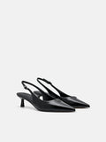 PEDRO  Leather Slingback Heel Pumps- Black